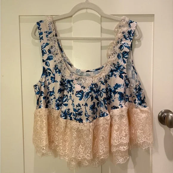 Anthropologie Blue Lace Swing Cami Sz XL - Picture 6 of 10